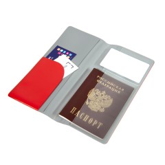 Обложка для тревел-документов "Flight" 10,3 x 21,8 см, ПВХ, красный