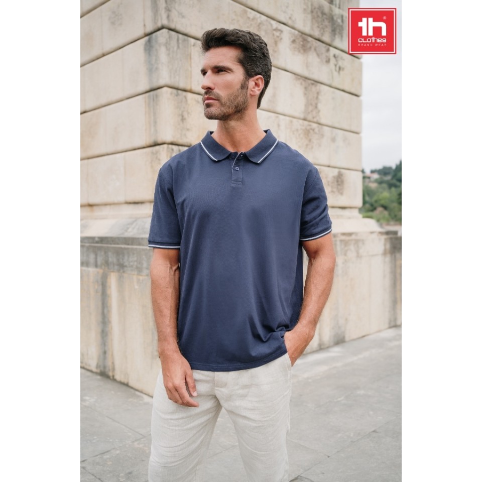 Рубашка-поло мужская SPECTRUM, к/р, белый/черный, 3XL, 100% хлопок, плотность 195 г/м2