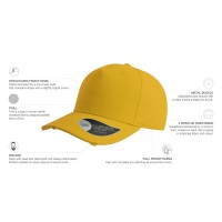 Бейсболка "CARGO", 5 клиньев, желтый, 100% хлопок, плотность 280 г/м2, металлическая застежка