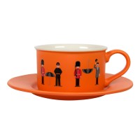 Чайная пара ICE CREAM, желтый с белым кантом, 200 мл, фарфор