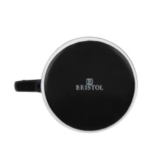 Чайная пара ICE CREAM, черный с белым кантом, 200 мл, фарфор