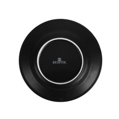 Чайная пара ICE CREAM, черный с белым кантом, 200 мл, фарфор