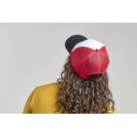 Бейсболка "RAPPER-S", 5 клиньев, пласт. заст, белый/жёлтый,100% переработанный полиэстер, 80 г/м2