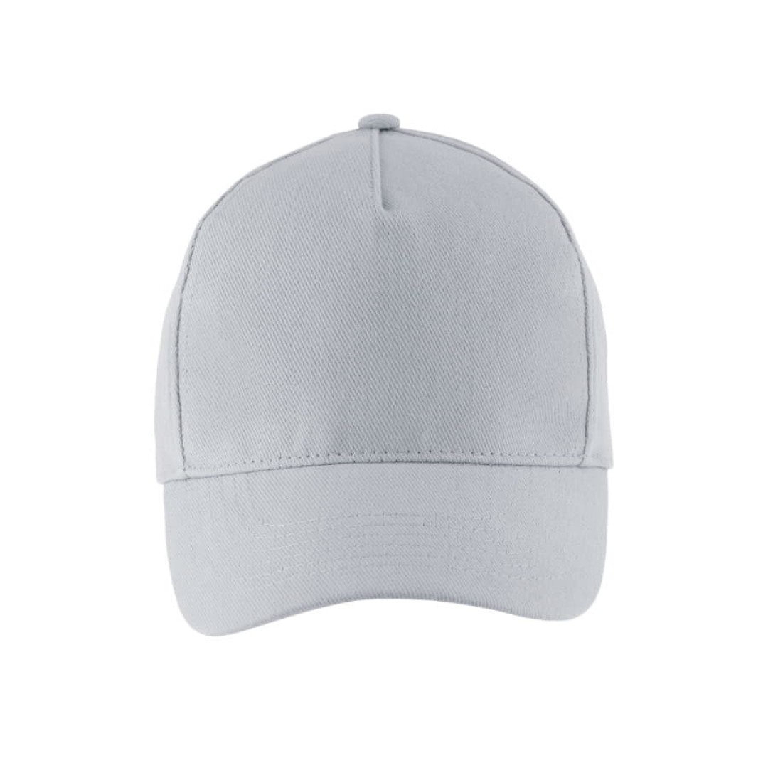 Бейсболка "LONG BEACH", 5 клиньев, метал. застежка, светло-серый, 100% хлопок, плотность 260 г/м2
