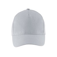 Бейсболка "LONG BEACH", 5 клиньев, метал. застежка, светло-серый, 100% хлопок, плотность 260 г/м2
