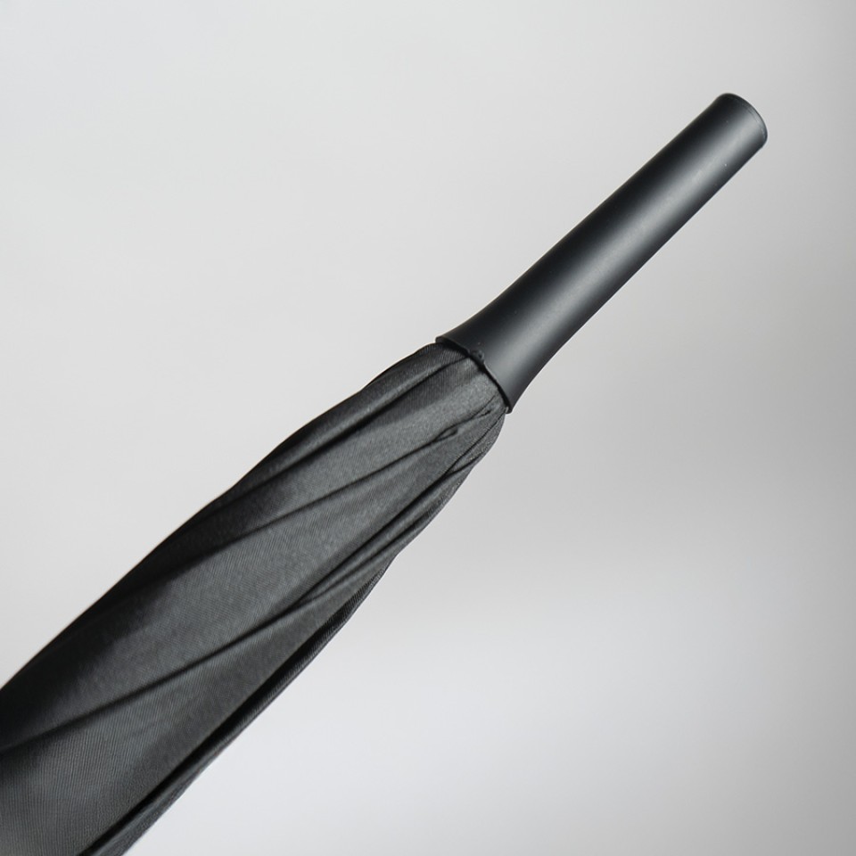 Зонт-трость "Reflect", механический, эпонж, чёрный со светоотражающей окантовкой в чехле с ручкой