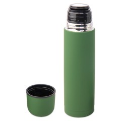 Термос SOFT, 500 мл, зеленый, нержавеющая сталь с прорезиненным покрытием
