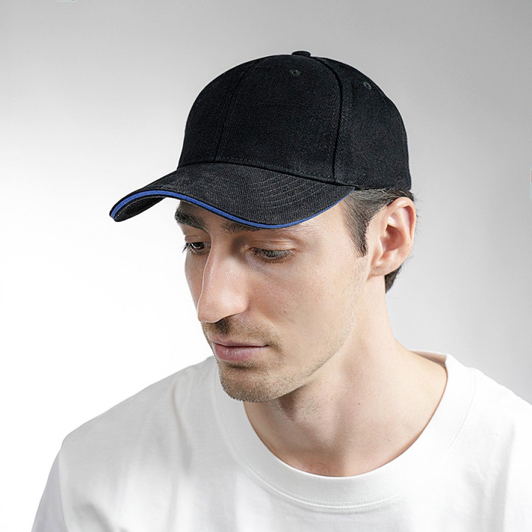 Бейсболка "Smart Sandwich", 6 клиньев, металлическая застежка, бел.-бел, 100% хлопок, 370 г/м2