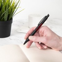 ENIGMA, ручка шариковая, черный/голубой, металл, пластик, софт-покрытие