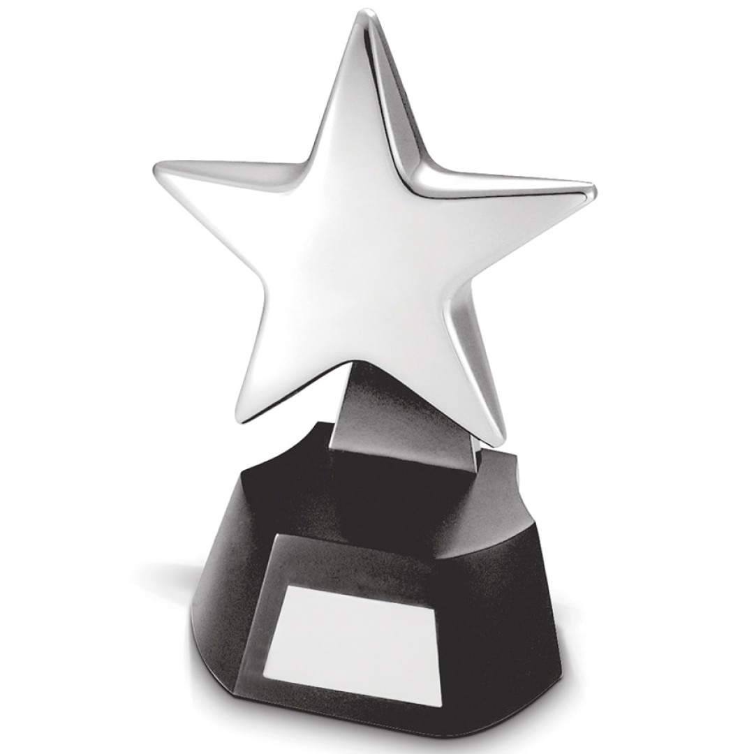 Стела  "Звезда", 10х7х18 см, пластик, металл, лазерная гравировка