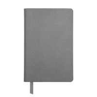 Бизнес-блокнот "Funky", 90*140 мм, серый, голубой форзац, мягкая обложка, в клетку