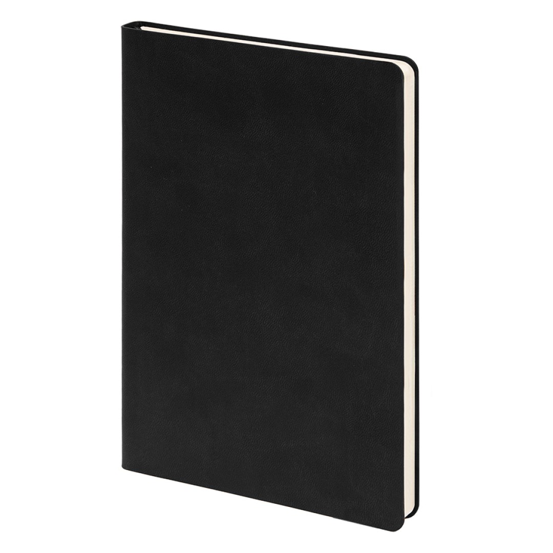 Бизнес-блокнот FUNKY, 130*210 мм, черный, серый форзац, мягкая обложка, в линейку