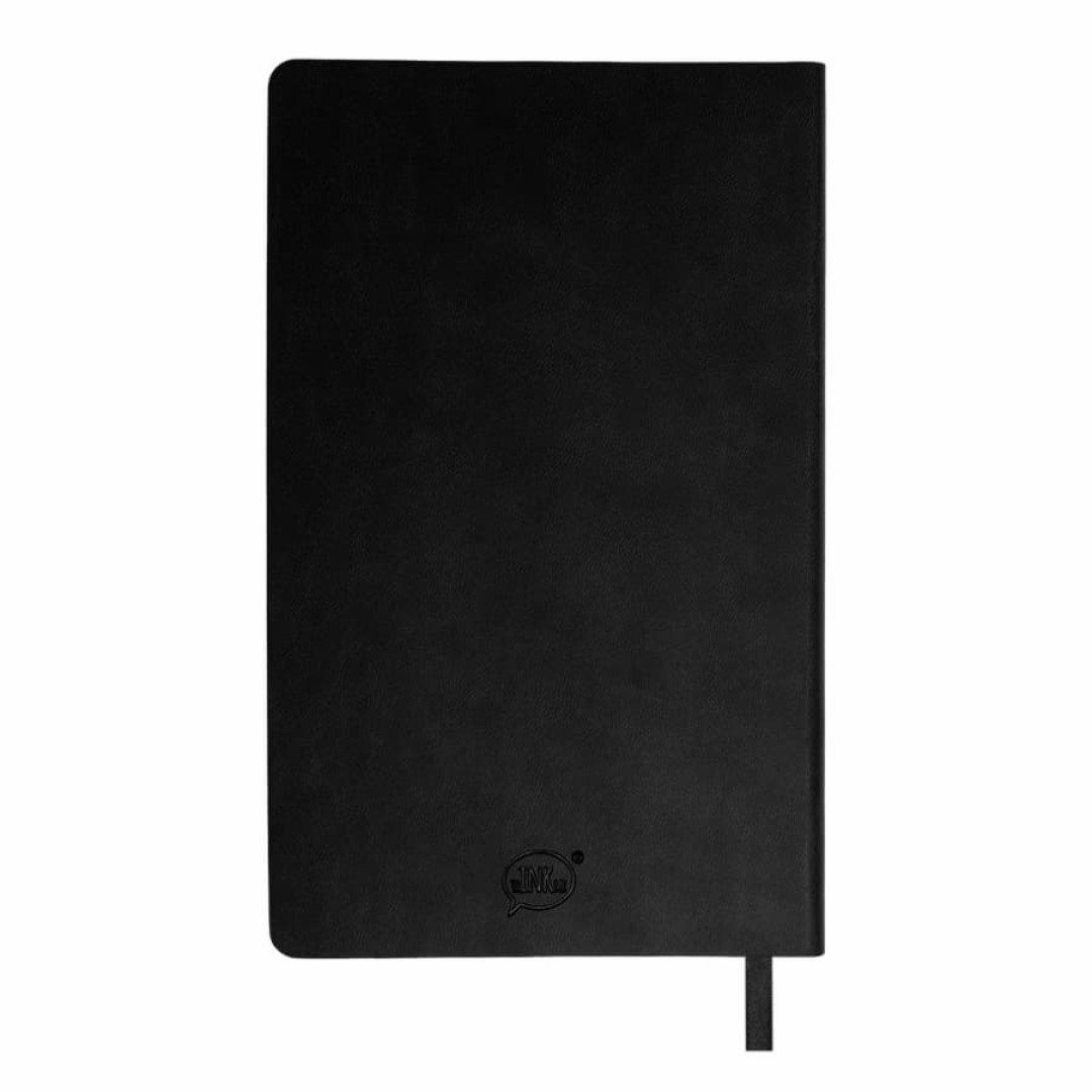 Бизнес-блокнот FUNKY, 130*210 мм, черный, серый форзац, мягкая обложка, в линейку