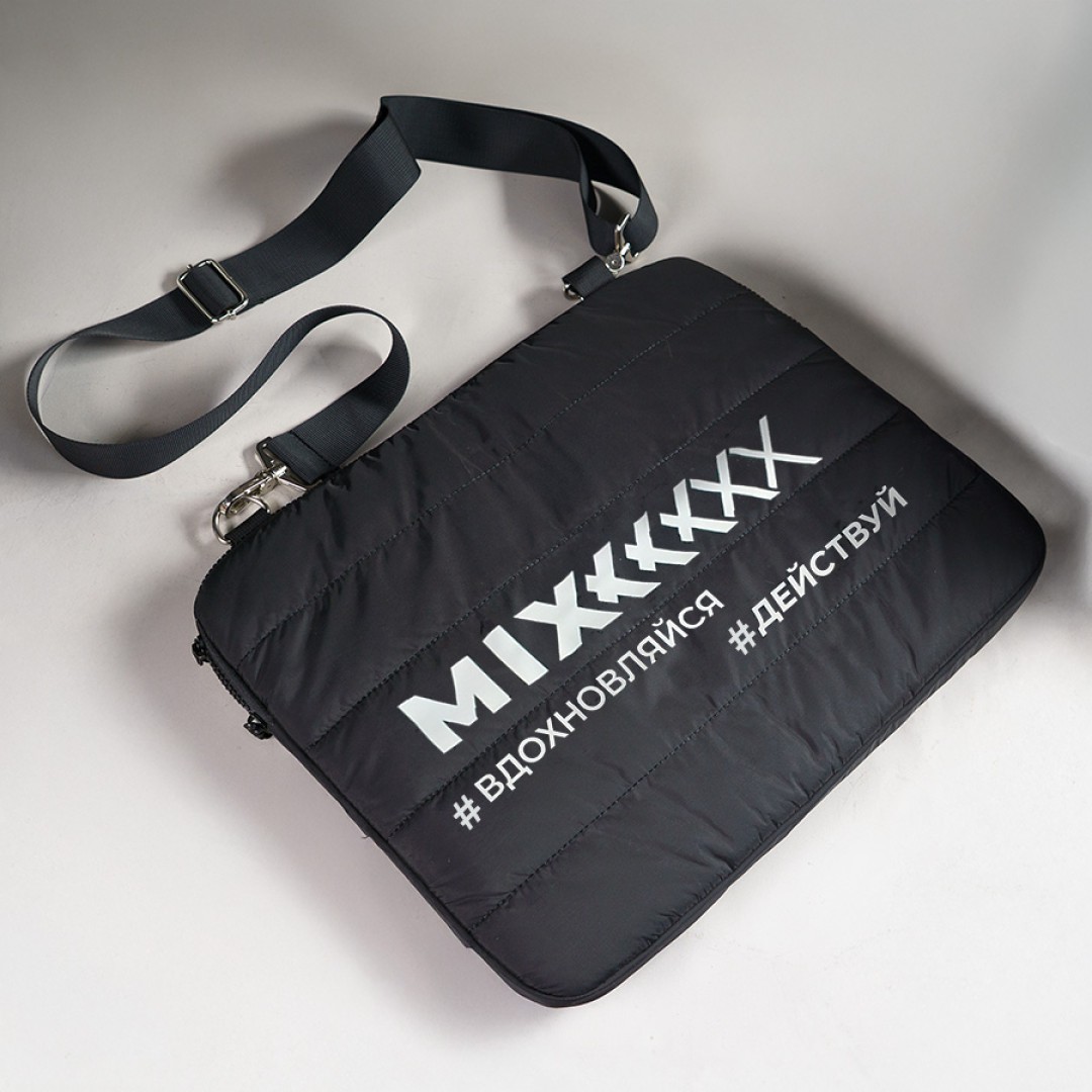 Конференц сумка "MIX", чёрный, 38 х 30 х 1,5 см, 100% нейлон