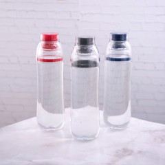 Бутылка для воды FIT, 700 мл, 24,5х7,4см, прозрачный с красным, пластик rPET