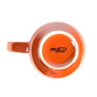 Кружка PERLA, оранжевый с белым, 350мл, фарфор