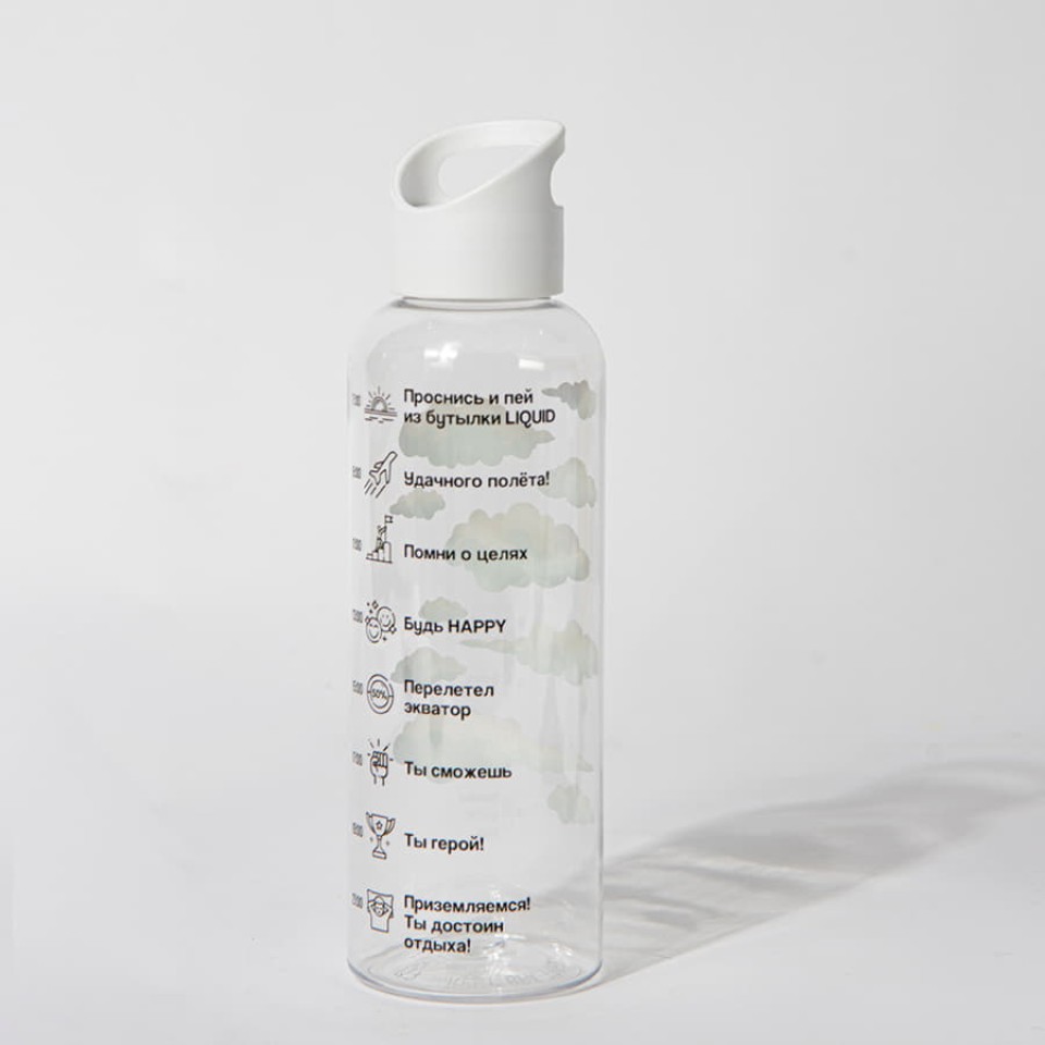 Бутылка для воды LIQUID, 500 мл, 22х6,5см, красный, пластик rPET