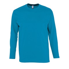 Футболка мужская с длинным рукавом MONARCH, аква, M, 100% хлопок, 150 г/м2