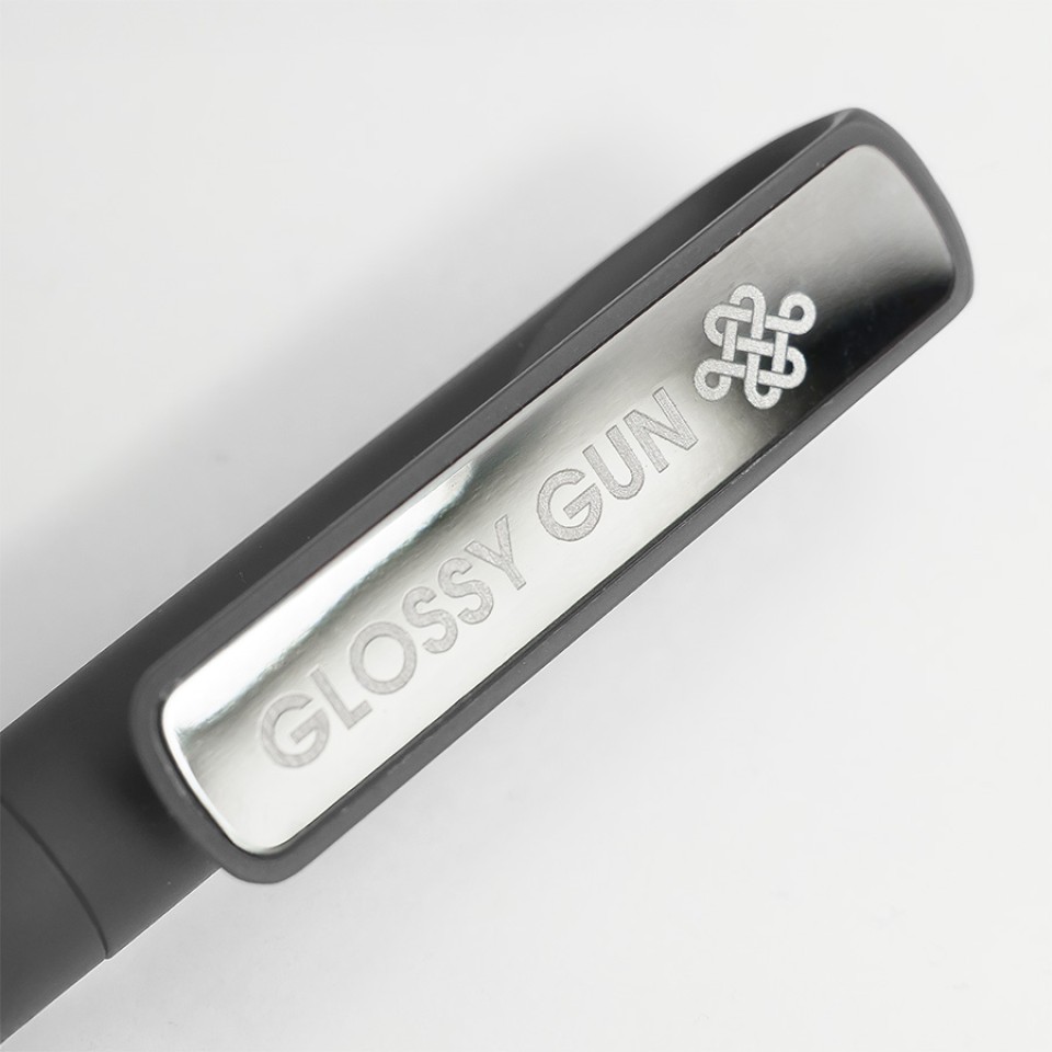 Ручка шариковая GLOSSY GUN с покрытием soft touch, черный/темно-серый, пластик, металл