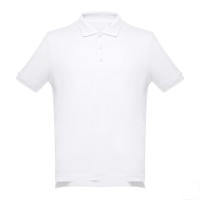 Рубашка-поло мужская ADAM, белый, 2XL, 100% хлопок, плотность 195 г/м2