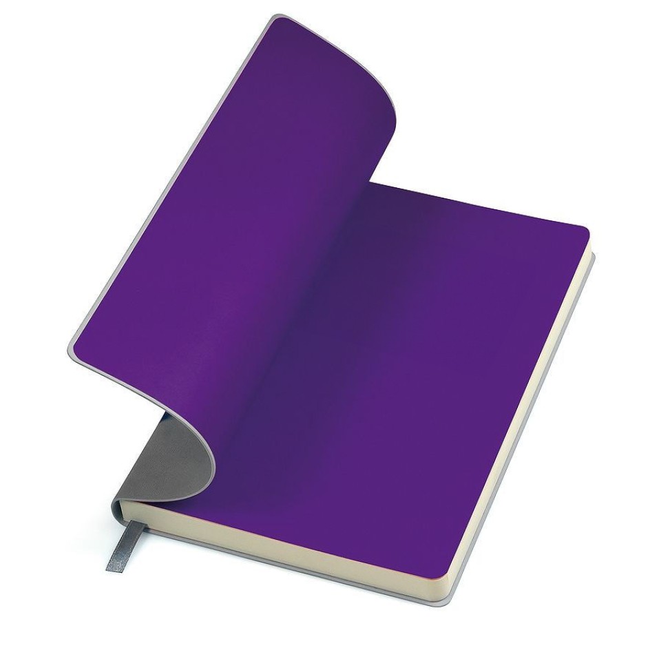 Ежедневник недатированный "FunkyPlan",130*210 мм,  серый/фиолетовый форзац,блок-линейка