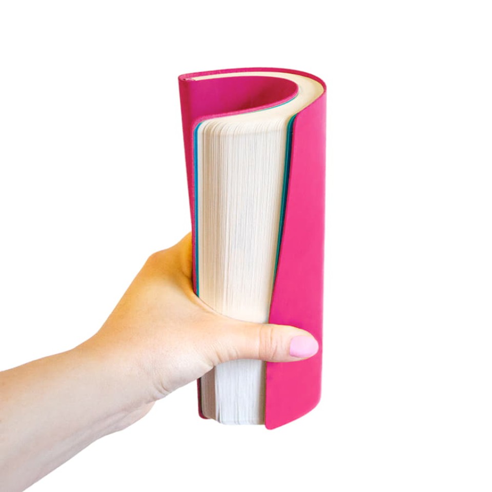 Ежедневник недатированный "FunkyPlan" розовый с  голубым  форзацем,  линейка