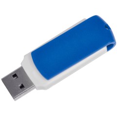 USB flash-карта "Easy" (8Гб),белая с синим, 5,7х1,9х1см,пластик