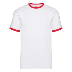 Футболка "Ringer T", белый с красным_L, 100% х/б, 160 г/м2