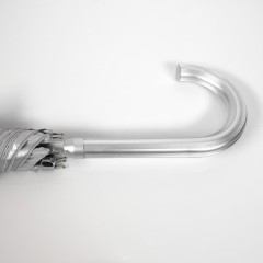 Зонт-трость с пластиковой ручкой  "под алюминий" "Silver", полуавтомат, серый, D=103 см,