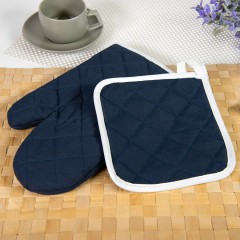 Комплект: прихватка и рукавица LESTON, зеленый, полиэстер, хлопок