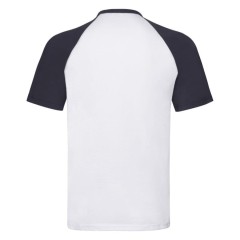Футболка "Short Sleeve Baseball T", белый с глубоким темно-синим_L, 100% х/б, 160 г/м2