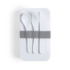 Ланч-бокс FANDEX, ложка, вилка нож в комплекте, 18,7х12,1х10,6см, 2х700мл, антибактериальный пластик