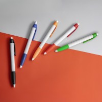 Ручка шариковая N9 с грипом, белый/синий, пластик