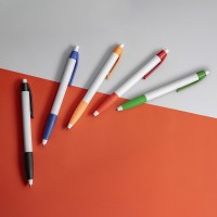 Ручка шариковая N9 с грипом, белый/зеленый, пластик