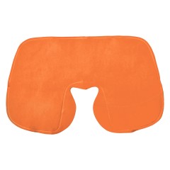 Подушка  надувная дорожная WAY в футляре, оранжевый, 43,5х27,5 см, твил