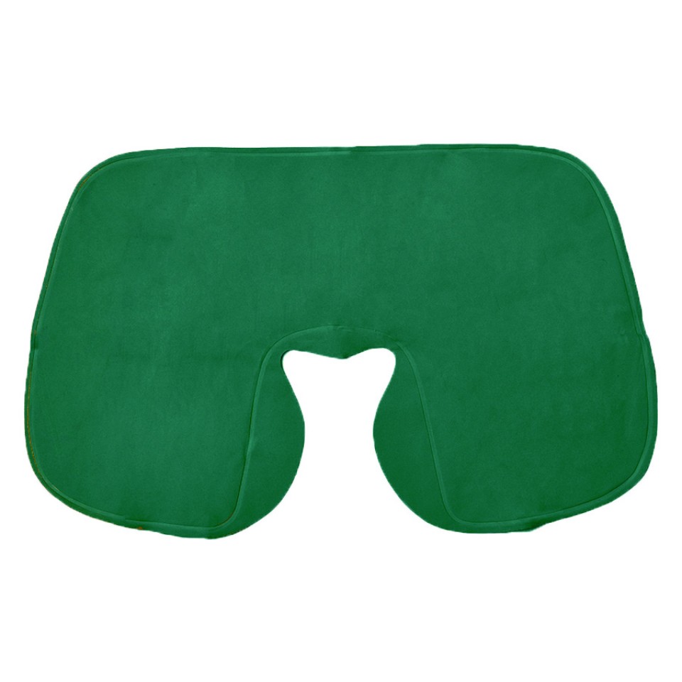 Подушка  надувная дорожная WAY в футляре, зеленый, 43,5х27,5 см, твил