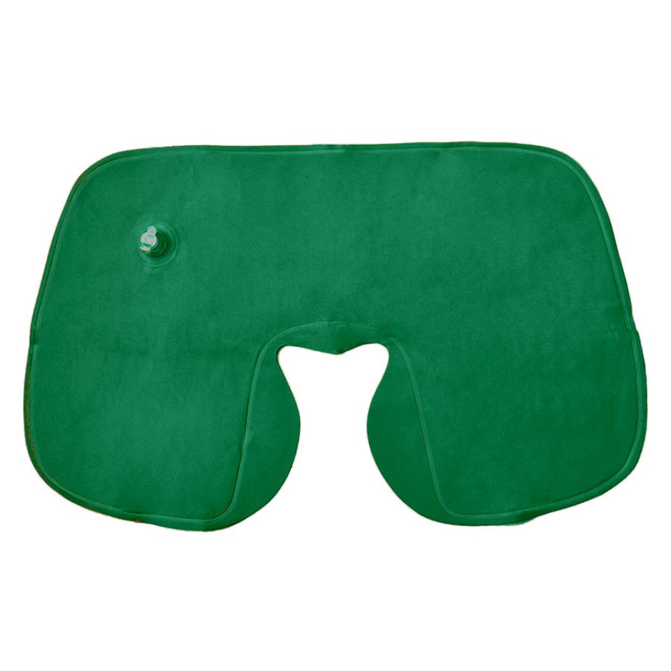 Подушка  надувная дорожная WAY в футляре, зеленый, 43,5х27,5 см, твил