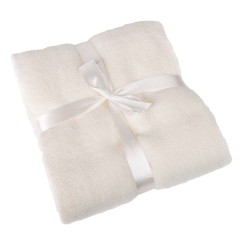 Плед "MOHAIR",  белый,  130х150 см, акрил,