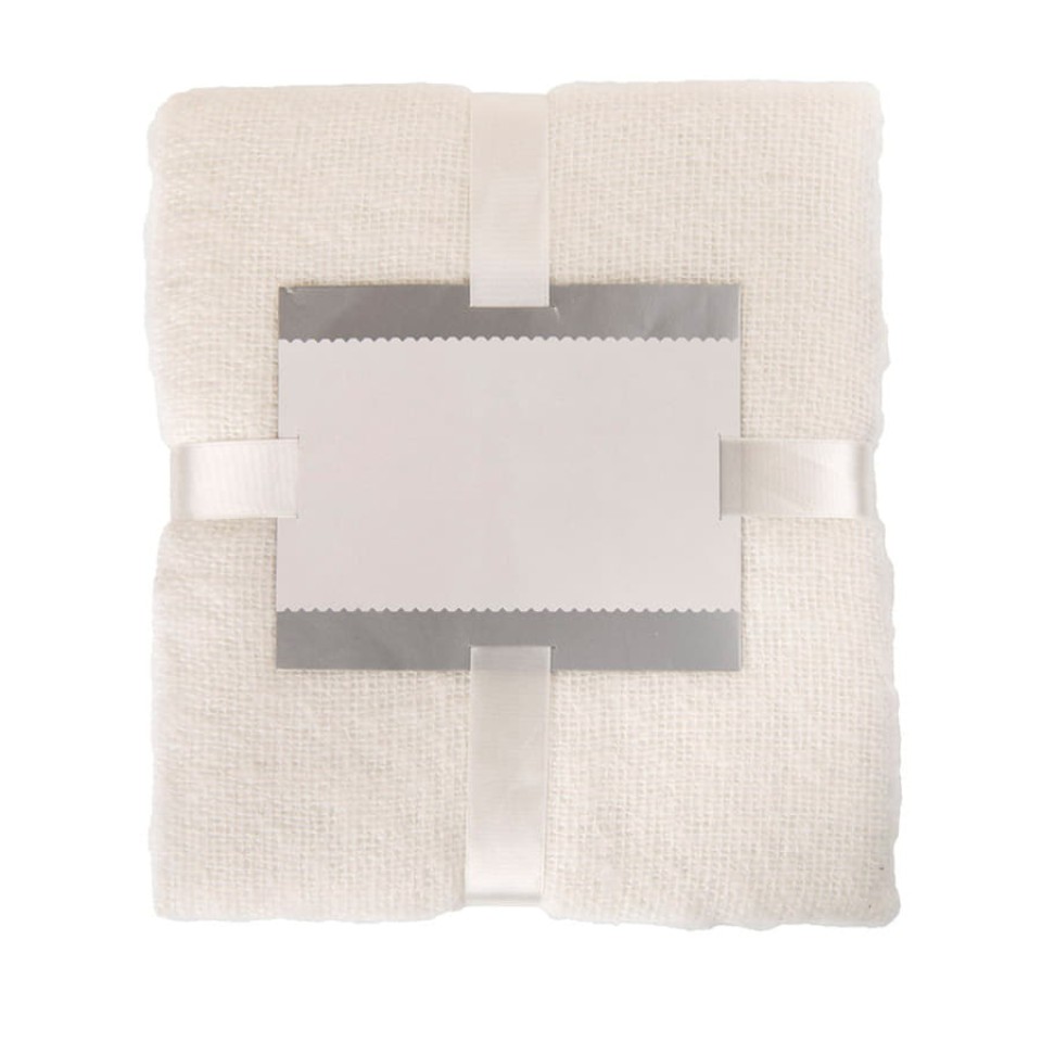 Плед "MOHAIR",  белый,  130х150 см, акрил,