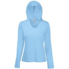 Футболка "Lady-Fit Lightweight Hooded T", небесно-голубой_XL, 100% х/б, 135 г/м2