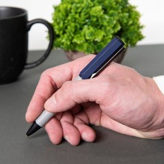 BRO, ручка шариковая, темно-синий, металл, пластик