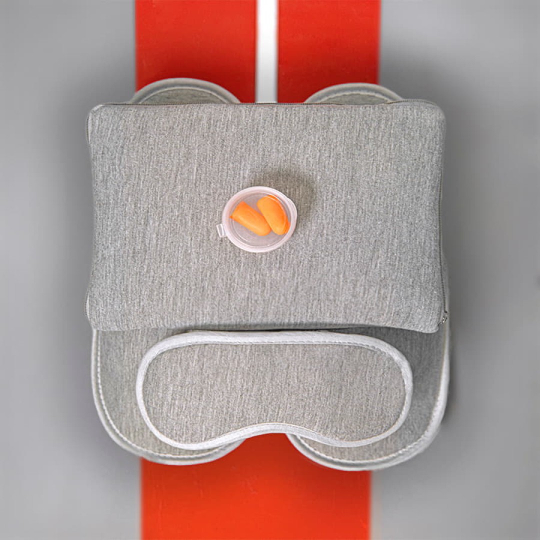 Набор дорожный "Релакс", серый, 20х15 см,  хлопок/нейлон