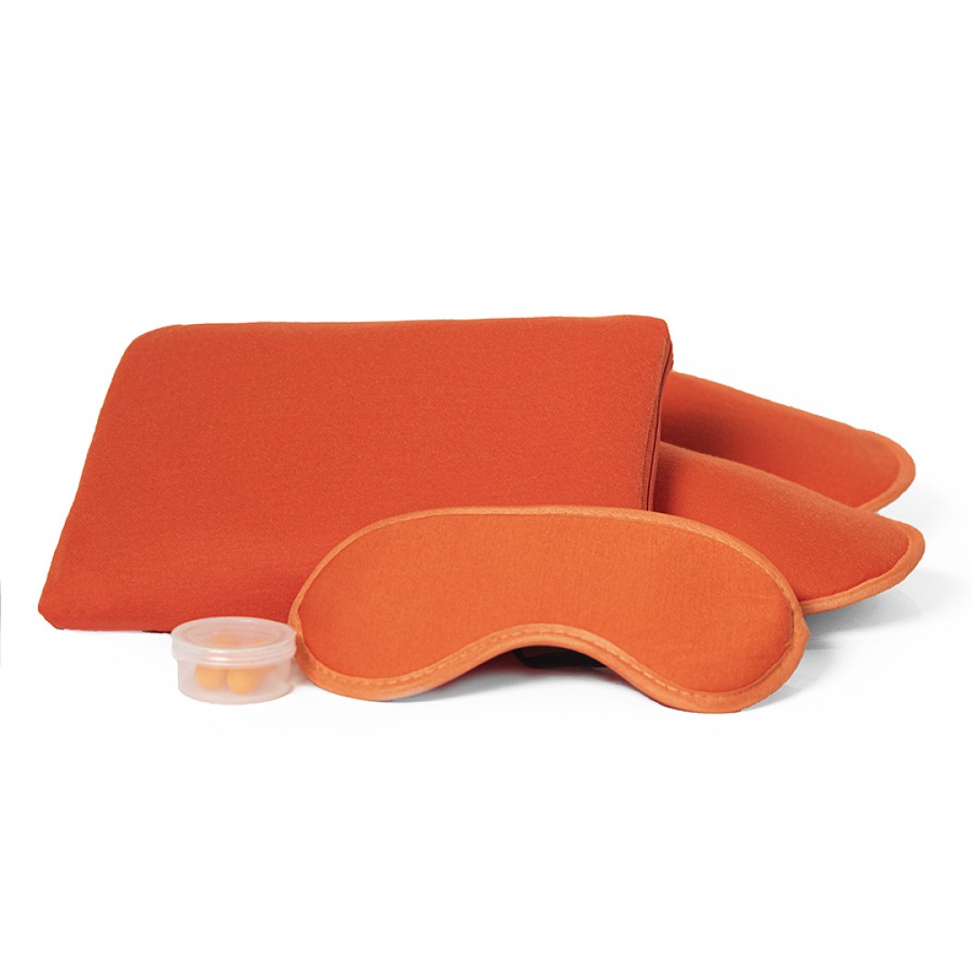 Набор дорожный "Релакс", оранжевый, 20х15 см,  хлопок/нейлон