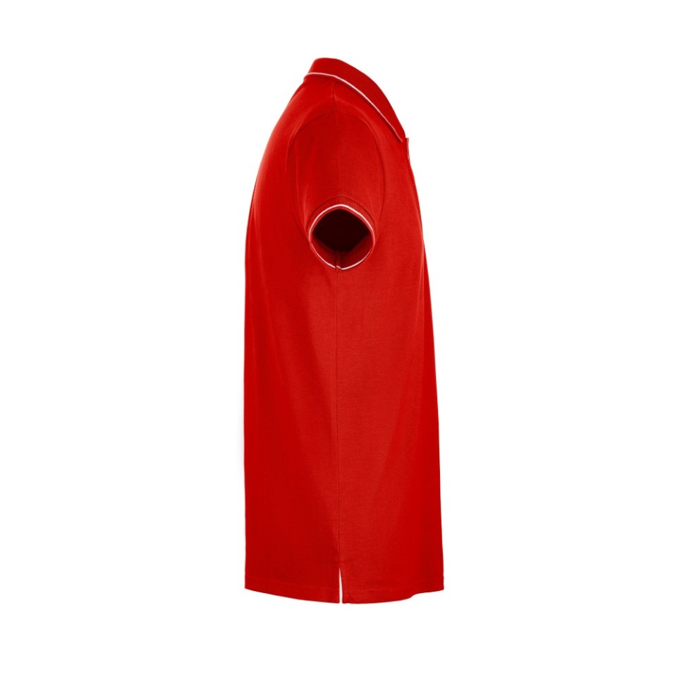 Рубашка-поло мужская SPECTRUM, к/р, красный/белый, M, 100% хлопок, плотность 195 г/м2