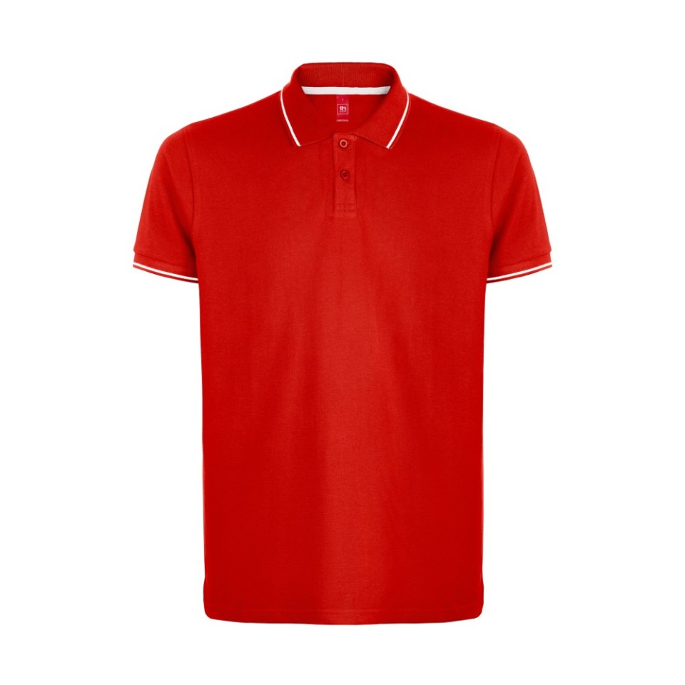 Рубашка-поло мужская SPECTRUM, к/р, красный/белый, M, 100% хлопок, плотность 195 г/м2