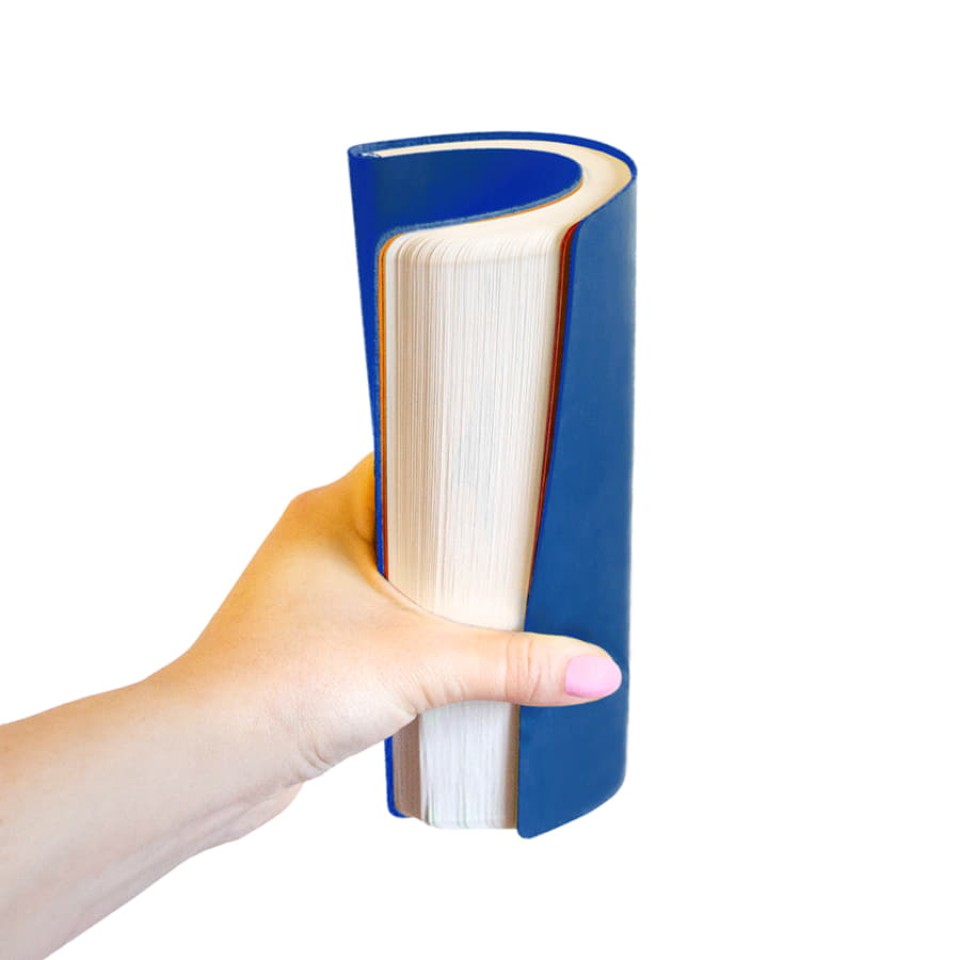 Ежедневник недатированный "FunkyPlan", 130*210 мм, синий, оранжевый форзац, блок-линейка