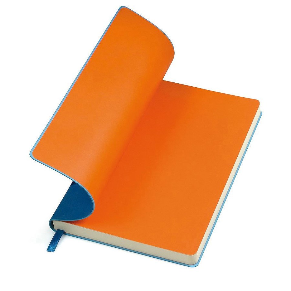 Ежедневник недатированный "FunkyPlan", 130*210 мм, синий, оранжевый форзац, блок-линейка