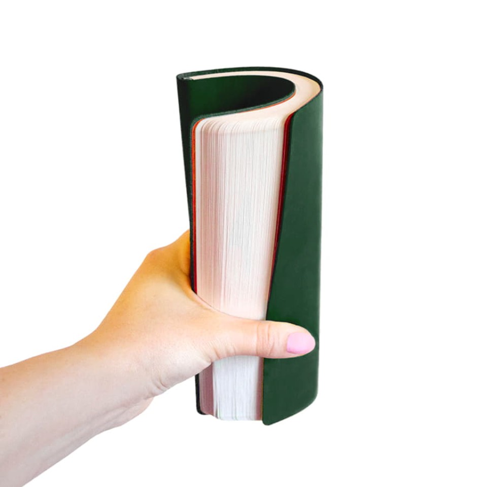 Ежедневник недатированный "FunkyPlan", 130*210 мм, зеленый, красный форзац, в линейку