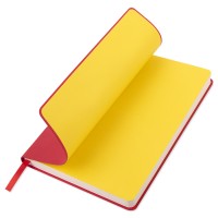 Ежедневник недатированный "FunkyPlan", 130*210 мм, красный, желтый форзац, блок-линейка