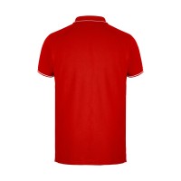 Рубашка-поло мужская SPECTRUM, к/р, красный/белый, 2XL, 100% хлопок, плотность 195 г/м2